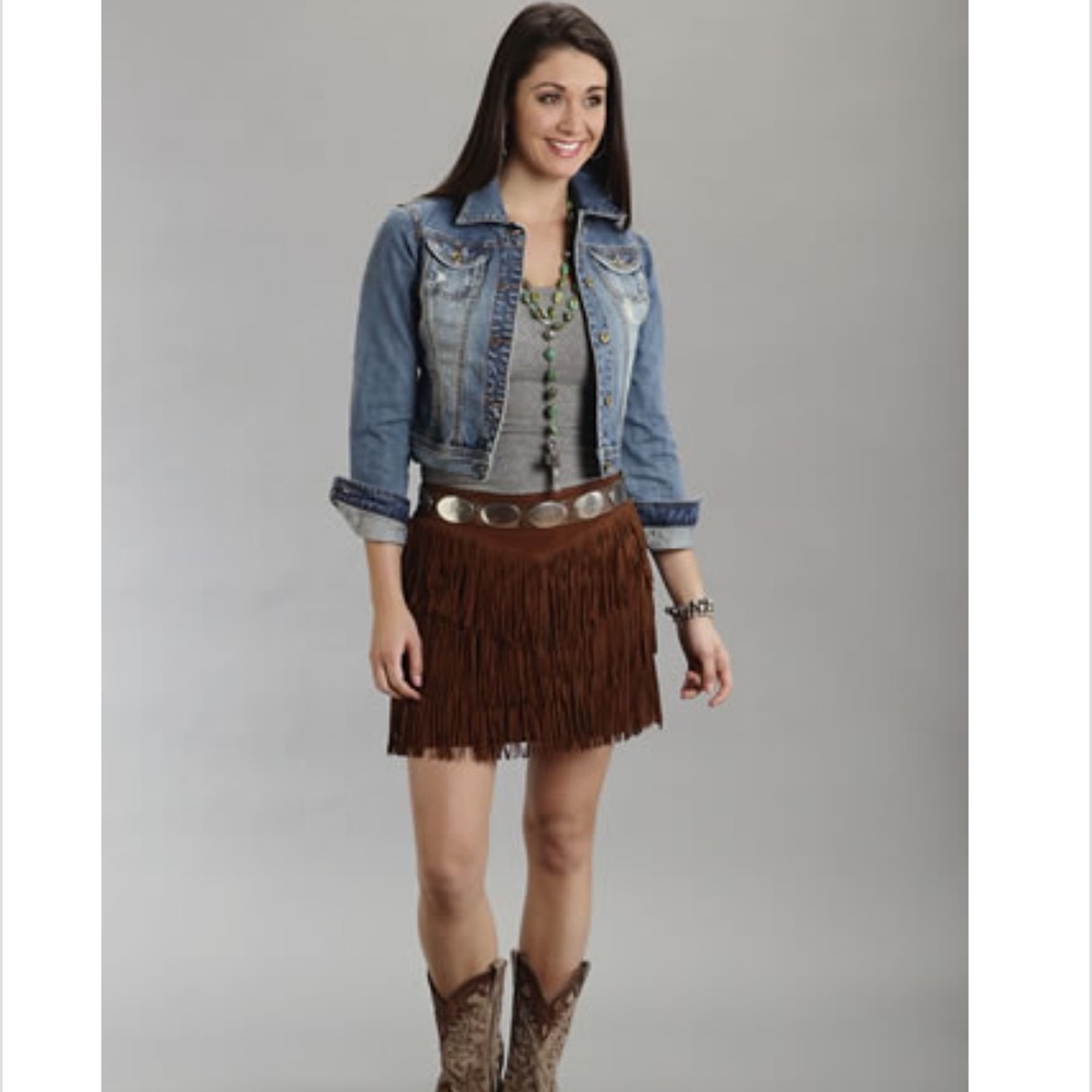 Stetson® Ladies' suede fringe skirt.